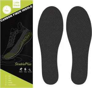 Real Carbon Fiber Insole(1 Pair),Hard Foot Plates for Turf Toe/Foot Fractures/Hallux Rigidus&Limitus/Morton Toe,Rigid Shoe Insert for Sports - Alternative to Post Op Shoe-8.46in