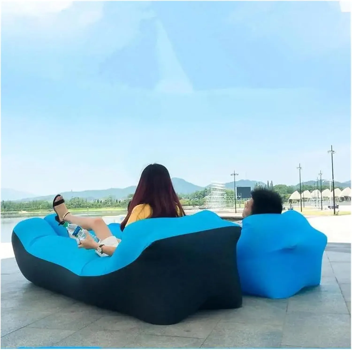 Recliner Inflatable Sofa Bag Camping Lazy Sleeping Bags Air Bed Adult Beach Lounge Chair Folding Camping Sleeping Bag Portable