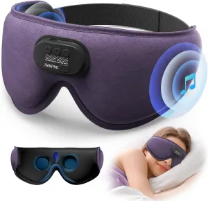 RENPHO Sleep Headphones 2025 New Ultra Soft Sleep Mask with 5.2 Bluetooth HD Headphones, 3D Blackout Wireless Headband, Eye Mask for Sleeping, Earbuds Earphones for Side Sleeper, Birthday Gift for Mom