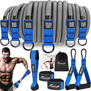 Resistance Bands, Heavy Exercise Bands with Handles, Fitness Bands Set for Working Out, Workout Bands for Men, Weight Bands for Muscle Training, Strength, Slim, Yoga, Home Gym Equipment