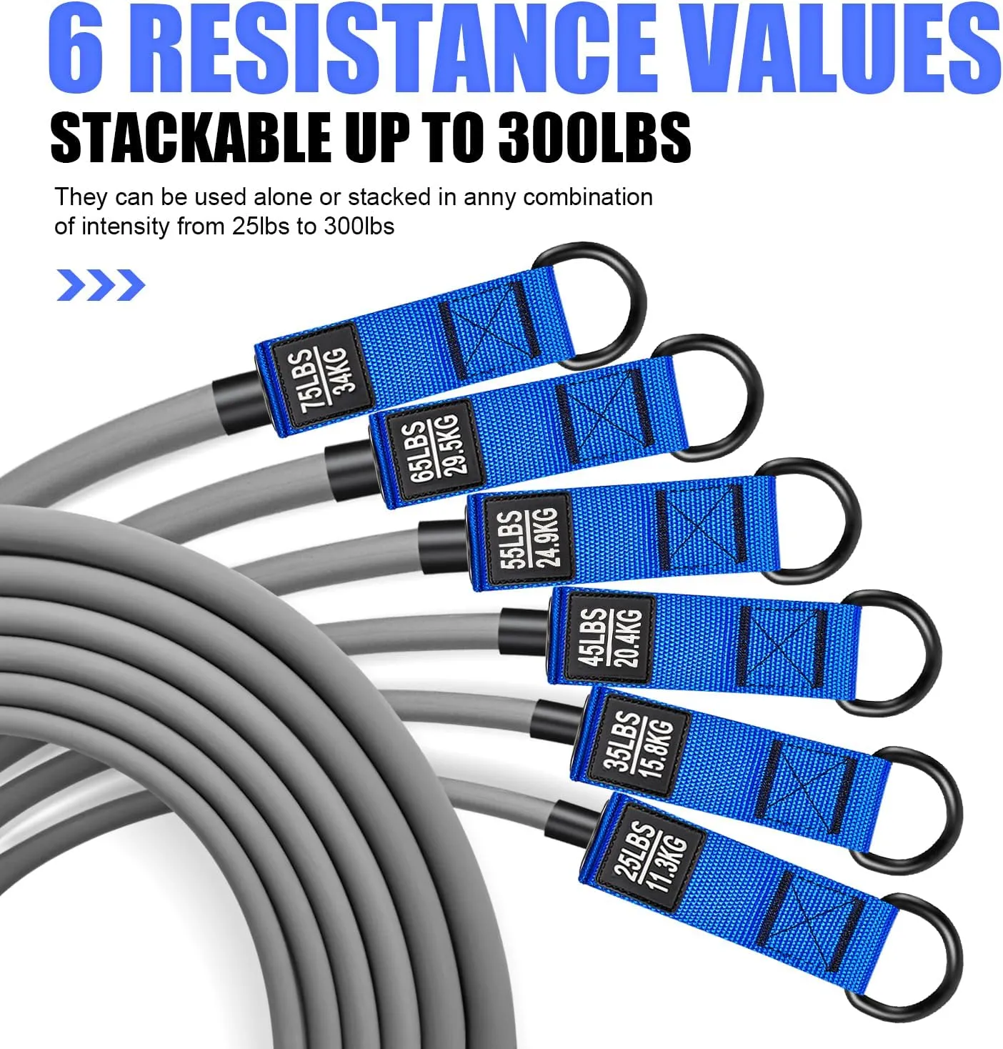 Resistance Bands, Heavy Exercise Bands with Handles, Fitness Bands Set for Working Out, Workout Bands for Men, Weight Bands for Muscle Training, Strength, Slim, Yoga, Home Gym Equipment