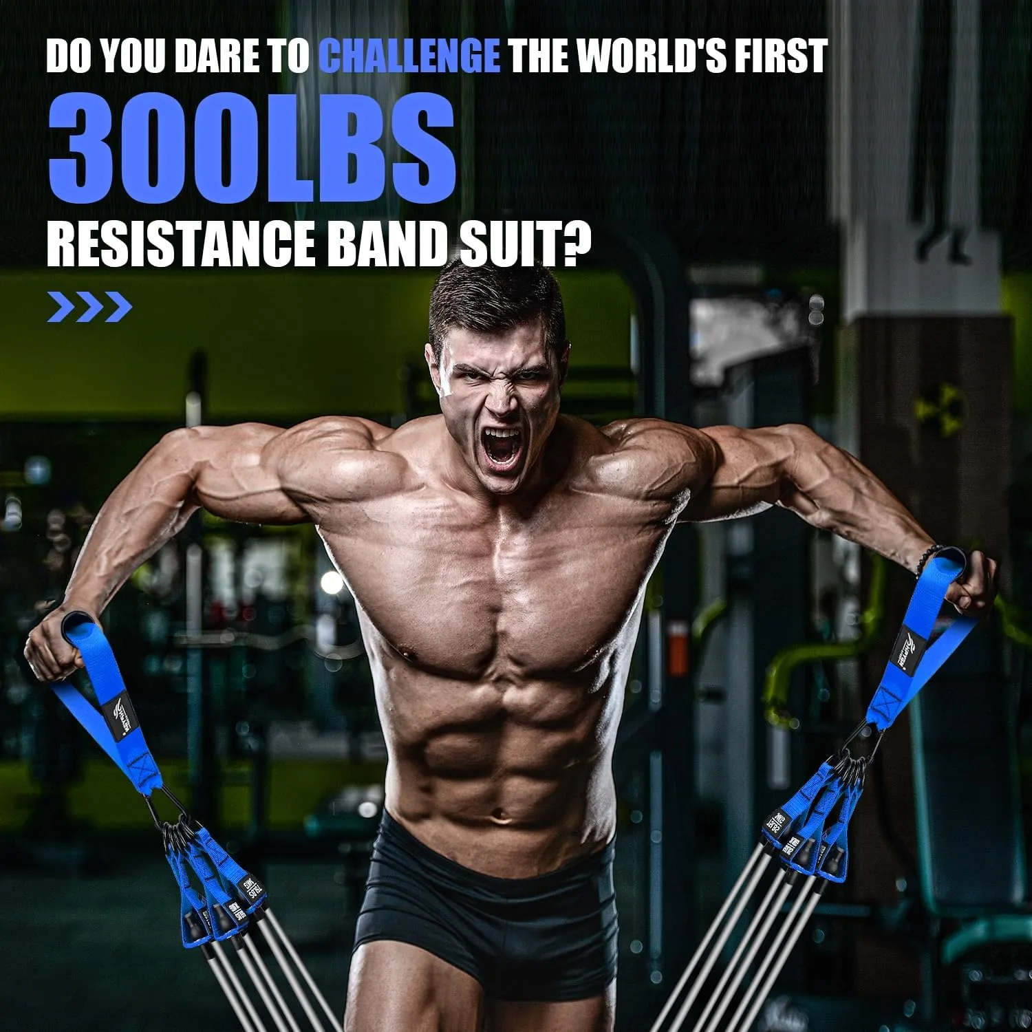 Resistance Bands, Heavy Exercise Bands with Handles, Fitness Bands Set for Working Out, Workout Bands for Men, Weight Bands for Muscle Training, Strength, Slim, Yoga, Home Gym Equipment