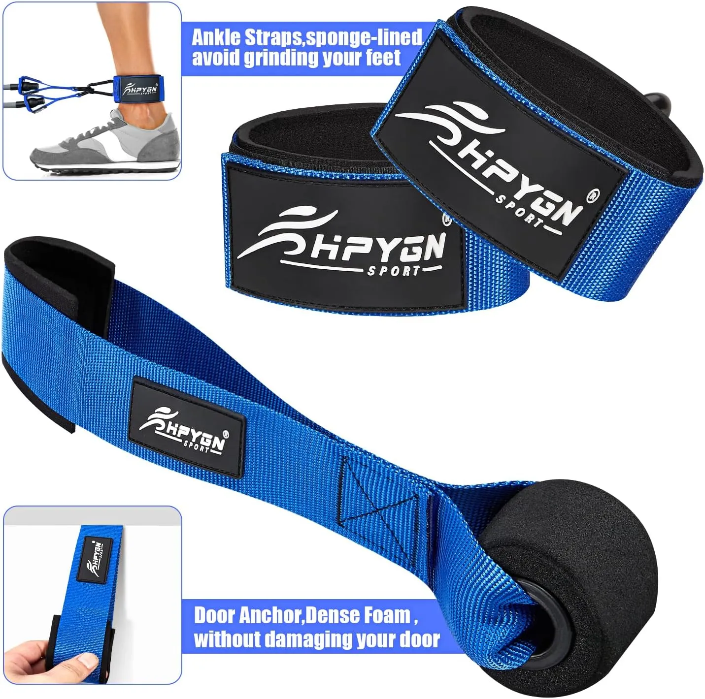Resistance Bands, Heavy Exercise Bands with Handles, Fitness Bands Set for Working Out, Workout Bands for Men, Weight Bands for Muscle Training, Strength, Slim, Yoga, Home Gym Equipment