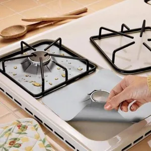 Reusable Glass Fiber Foil Gas Stove Cleaning Mat On Sale