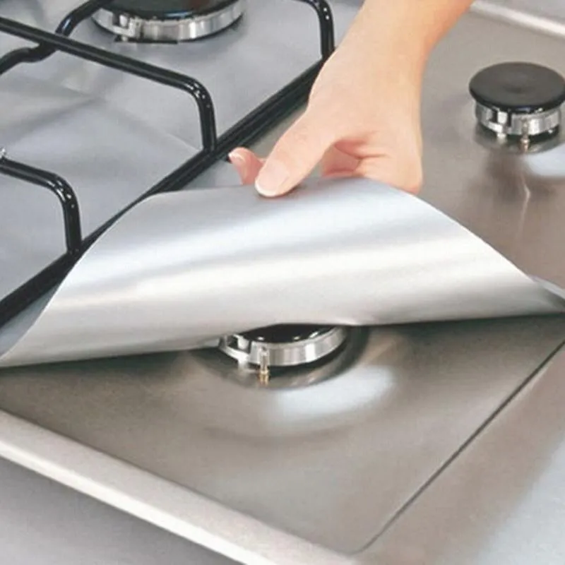 Reusable Glass Fiber Foil Gas Stove Cleaning Mat On Sale