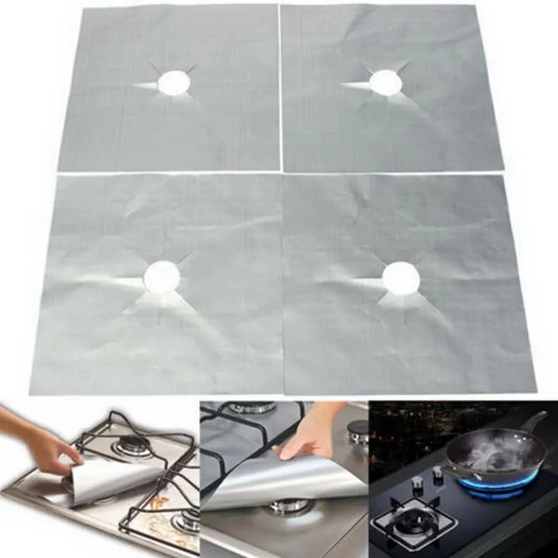 Reusable Glass Fiber Foil Gas Stove Cleaning Mat On Sale