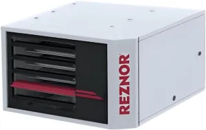 Reznor 30,000 BTU Unit Natural Gas Heater Indoor Use Garage and Shop Heater | Quiet Forced Air, Ceiling Mount, Low Static Propeller Fan | UDXC-30
