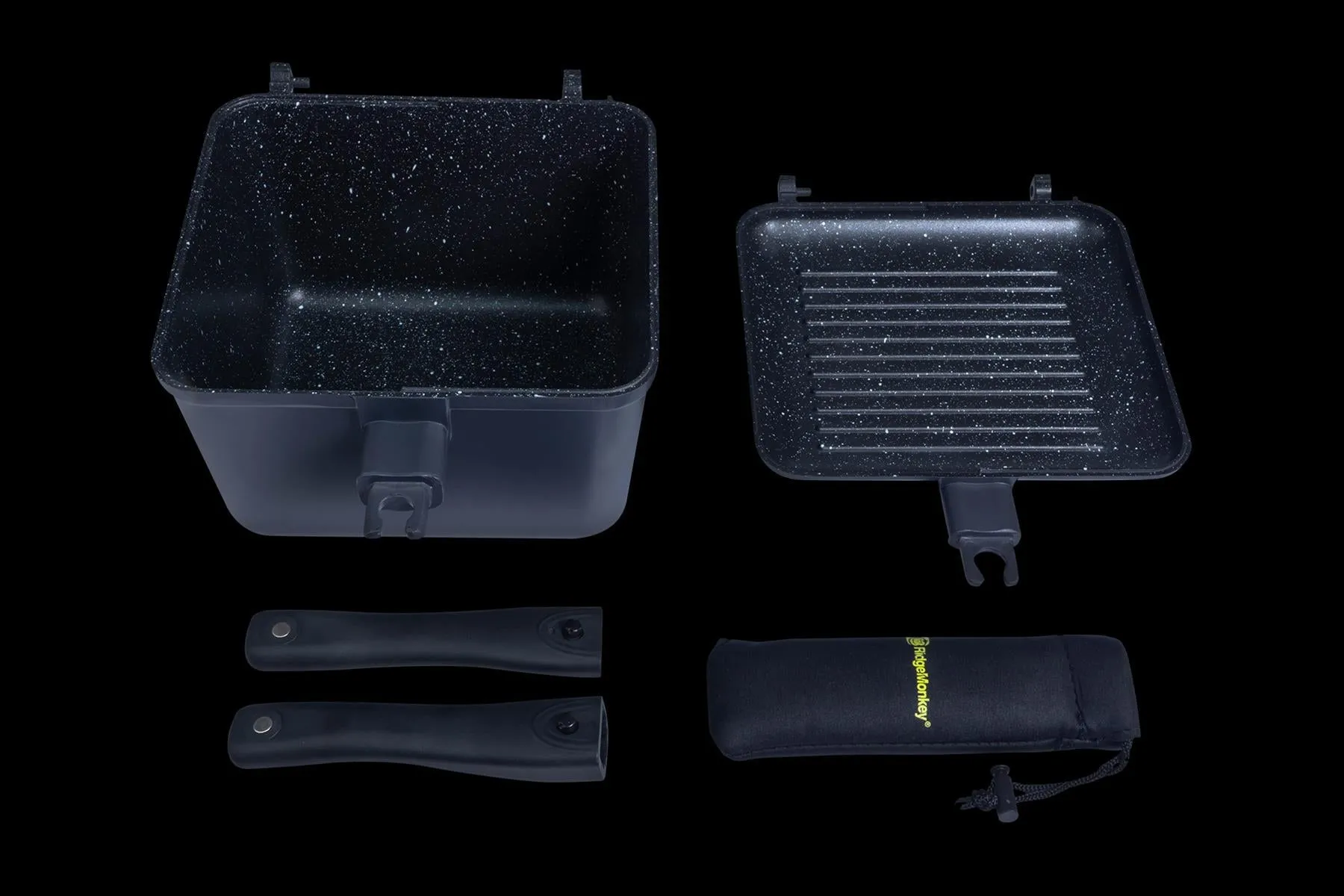 Ridgemonkey XL Connect Deep Pan & Griddle Granite Edition Fishing Camping Cook