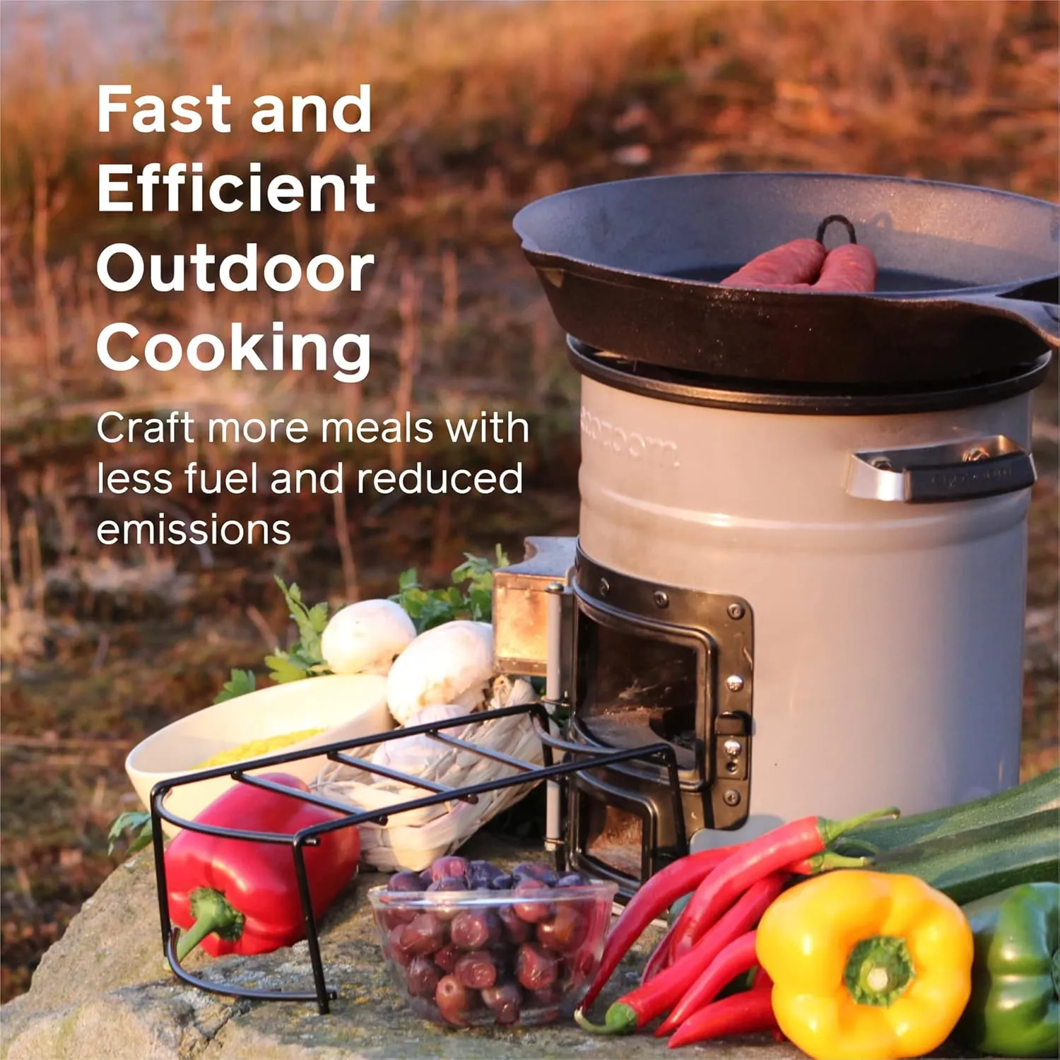 Rocket Stove Heavy Duty Portable Camp Stove for Outdoor Cooking