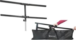 Rockville ACC-T Collapsible Tree Bar Accessory, Heavy-Duty Steel, 8 Mounting Points, 200 lb Load Capacity, 48" Wide, Includes 21" Extension Pole & Travel Bag, Perfect for DJ Lighting & Event Setups