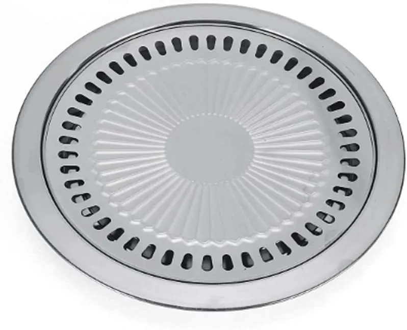 Round Barbecue Plate Barbecue Grill Iron Plate Household Outdoor Picnic Barbecue Grill Barbecue Pot Barbecue Tool