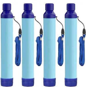RYTM 4-PC Outdoor Portable Supply for Drinking Hiking Camping Family Outing Emergency Survival Gear Personal Water Filter Straw Survival Filtration Portable Gear