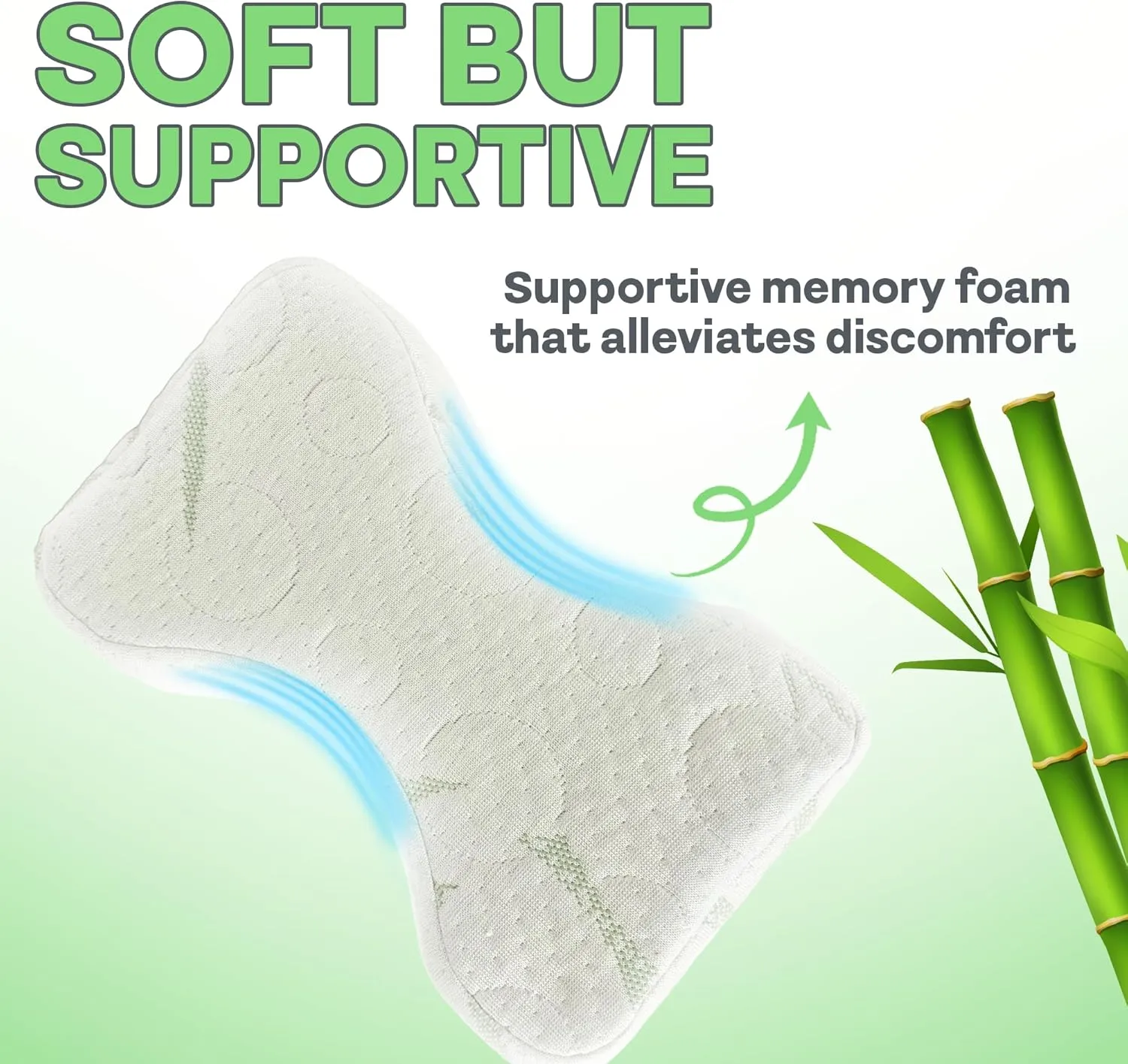 Sacred Thread Memory Foam Knee Pillow for Side Sleepers with Rayon Derived from Bamboo Cover, 9”x7”x6” Leg Pillow for Side Sleeping Support, Knee Wedge Pillow for Body Pain,