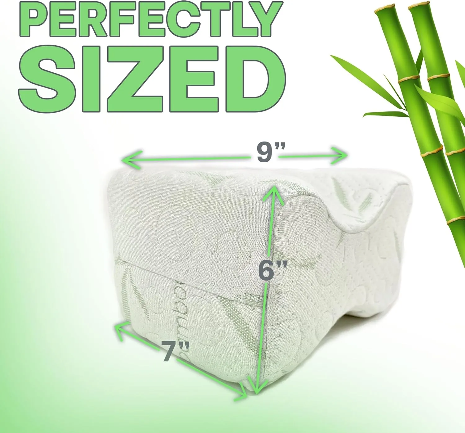 Sacred Thread Memory Foam Knee Pillow for Side Sleepers with Rayon Derived from Bamboo Cover, 9”x7”x6” Leg Pillow for Side Sleeping Support, Knee Wedge Pillow for Body Pain,