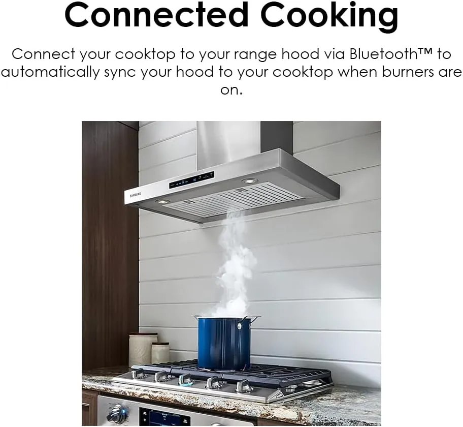 SAMSUNG 36" Built In Smart Gas Cooktop with 22K BTU Dual Power Burner, 5 Burners, Stainless Steel, NA36N7755TS/AA