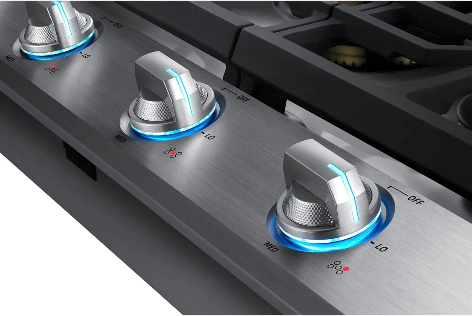 SAMSUNG 36" Built In Smart Gas Cooktop with 22K BTU Dual Power Burner, 5 Burners, Stainless Steel, NA36N7755TS/AA