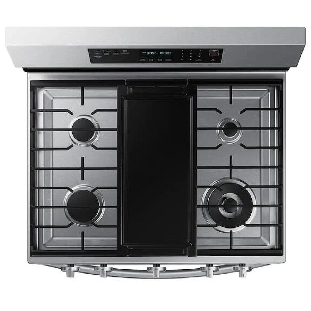 Samsung NX60A6711SS - NX60A6711SS/AA Gas Range, 30 inch Exterior Width, Self Clean, Convection, 5 Burners, 6.0 cu. ft. Capacity, Storage Drawer, Air Fry, 1 Ovens, Stainless Steel color True European Convection