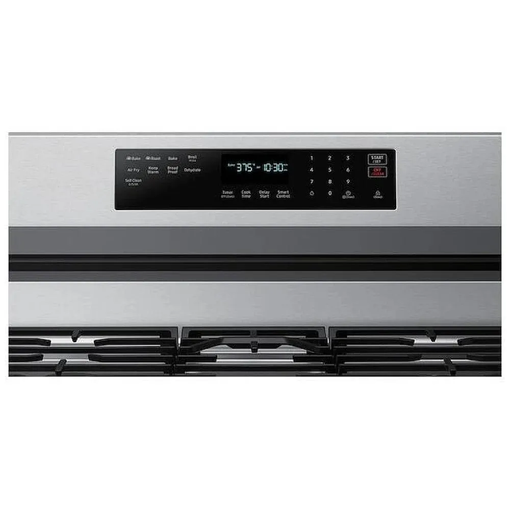 Samsung NX60A6711SS - NX60A6711SS/AA Gas Range, 30 inch Exterior Width, Self Clean, Convection, 5 Burners, 6.0 cu. ft. Capacity, Storage Drawer, Air Fry, 1 Ovens, Stainless Steel color True European Convection
