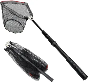 SAN LIKE Fishing Net Fish Landing Net Collapsible Fish Net with Anti-Slip Telescoping Rubber Pole Handle for Kids Adults in Saltwater Freshwater Multi-Size Extending to 37/42/43/51/69/71/89/98inch