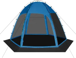 Screen Tent with Removable Floor, Siebwin 10'x10' Six-Sided Gazebos with Mosquito Netting Sunproof Outdoor Canopy Tent for 4-6 People Family Backyard Party Outside Activities, Blue