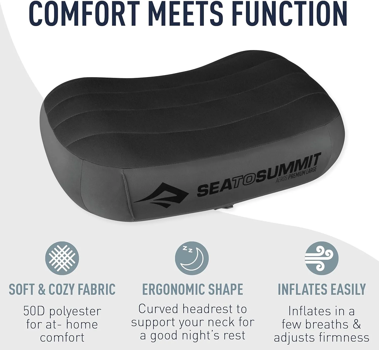 Sea to Summit Aeros Premium Inflatable Travel Pillow, Large (16.5 x 11), Lime