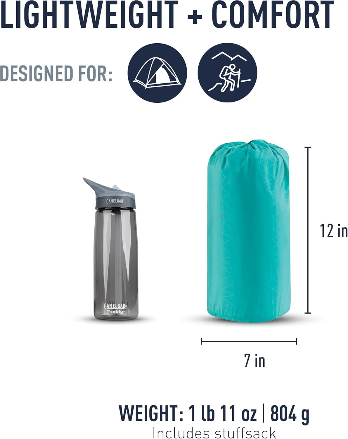 Sea to Summit Comfort Light Self-Inflating Foam Sleeping Pad for Camping and Backpacking, Women's Large (72 x 23 x 2 inches)