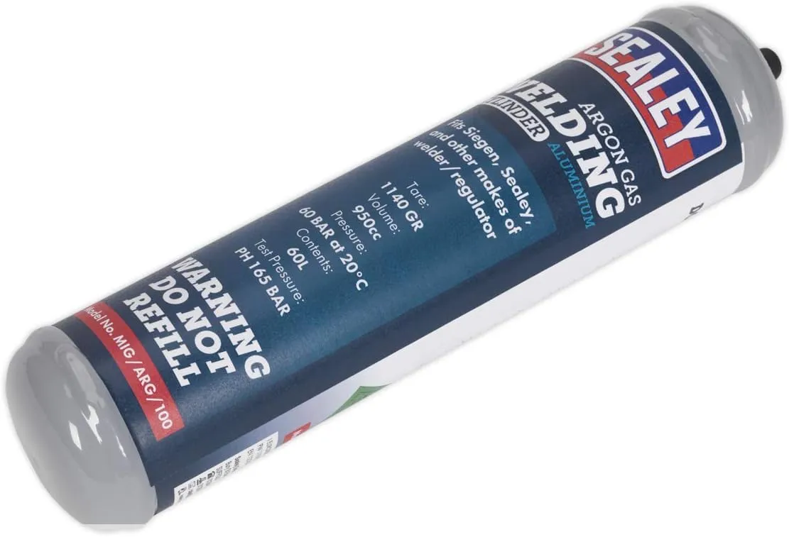 Sealey MIG/ARG/100 Gas Cylinder Disposable Argon 60ltr