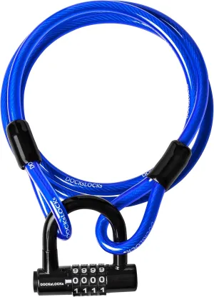 Security Cable Lock Set (5' to 25') Looped Ends, Weatherproof, Keyless Compact U-Lock with Combination, Anti-Theft for Bikes, Equipment 5ft