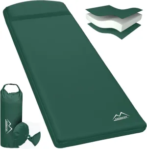Self Inflating Sleeping Pad for Camping - 3.1" Thick Foam Sleeping Pad with Inflatable Bag, Lightweight Inflatable Camping Mattress Pad for Car Camping Backpacking Hiking Camping Mat(Green)