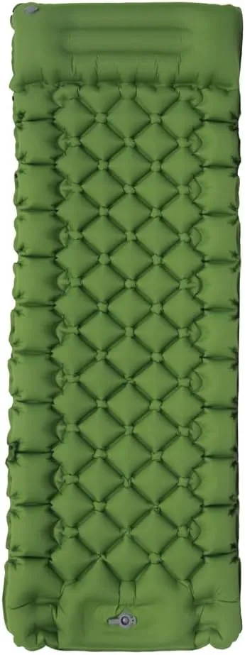 Self-Inflating Sleeping Pad for Camping, Camping Sleeping Pad with Built-in Pump, Extra Thickness Inflatable Sleeping Mat, Ultralight Compact Waterproof Air Mattress for Travel (Green)