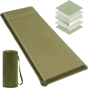 Self Inflating Sleeping Pad - Ultra-Thick Memory Foam, 20s Inflation, Insulated, Portable Air Mattress Mat with Pillow for Car Camping, Backpacking, Travel, Tent, Floor