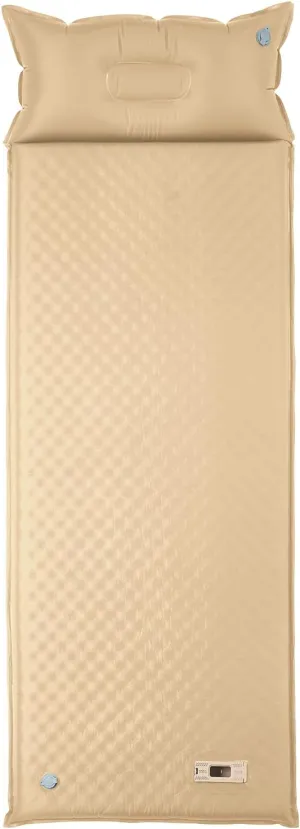 Self Inflating Sleeping Pad with Pump, 3.14" Thick Memory Foam Single Sleeping Mats with Pillow (Khaki)