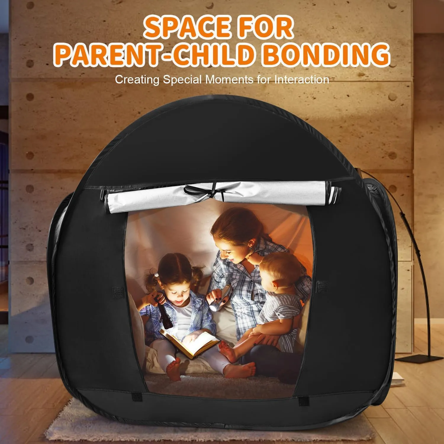 Sensory Tent for Kids with Autism - Calming Tent for Kids 5-7 Or Children 8-12, Reduce Anxiety & Improve Focus, Portable Pop-Up Blackout & Hideout (Medium Size)