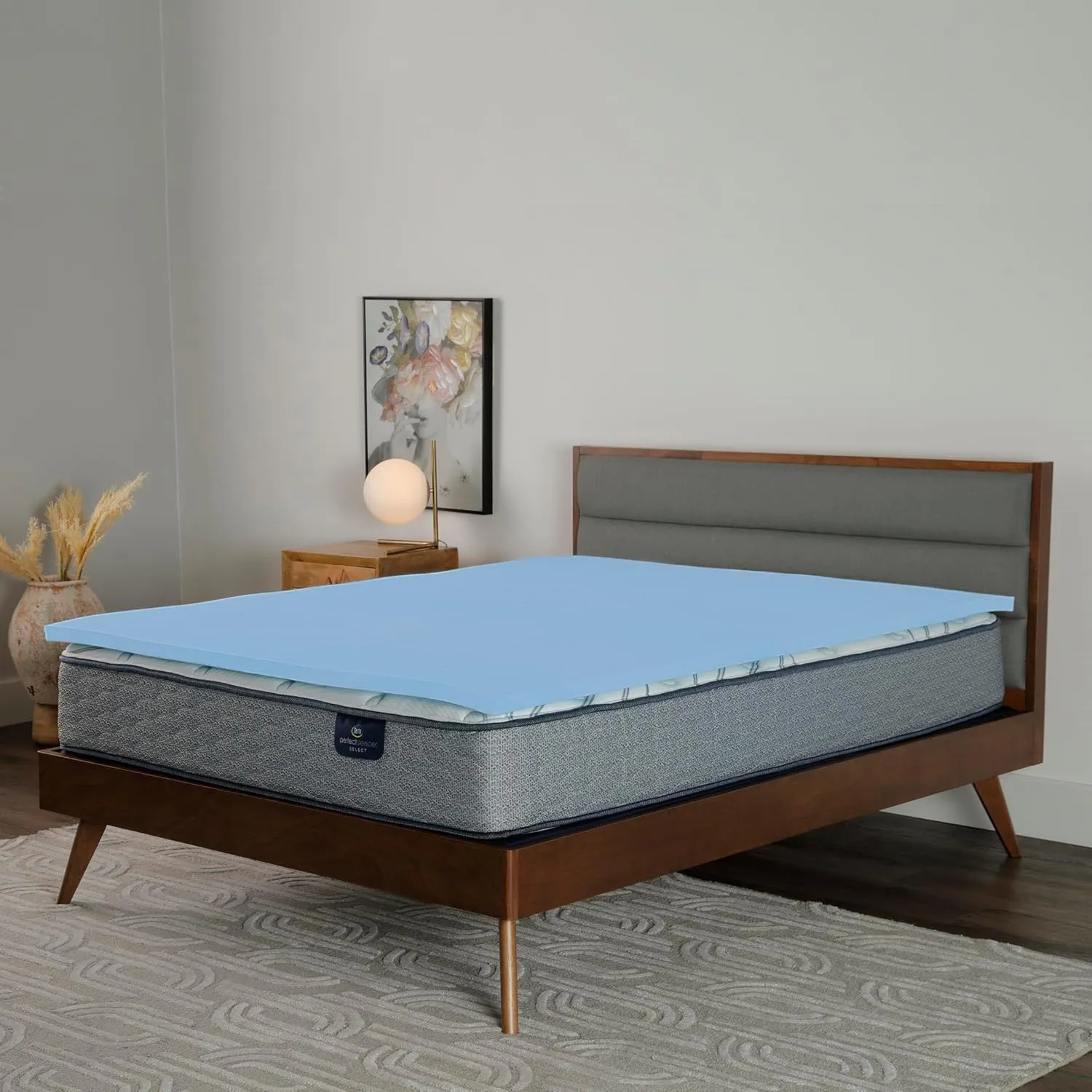 Serta Comfort Cool Memory Foam Mattress Topper, 1.5 Inch, California King