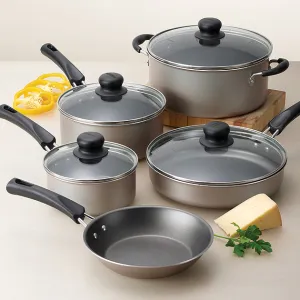 Set, Champagne Christmas clearance Trusted 9-Piece Non-Stick Cookware