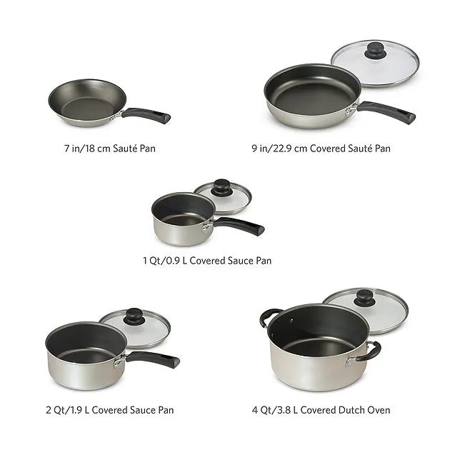 Set, Champagne Christmas clearance Trusted 9-Piece Non-Stick Cookware