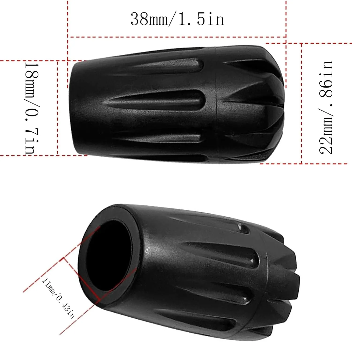 Set of 10 Rounded - Edge Trekking Pole Foot Covers Crafted from TPR Material, Must - Have Accessories for Hiking Trips