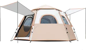SFKLYU 3/8 Person Camping Tent, Weatherproof Family Tent with Included Rainfly and Strong Frame Adjustable Ventilation