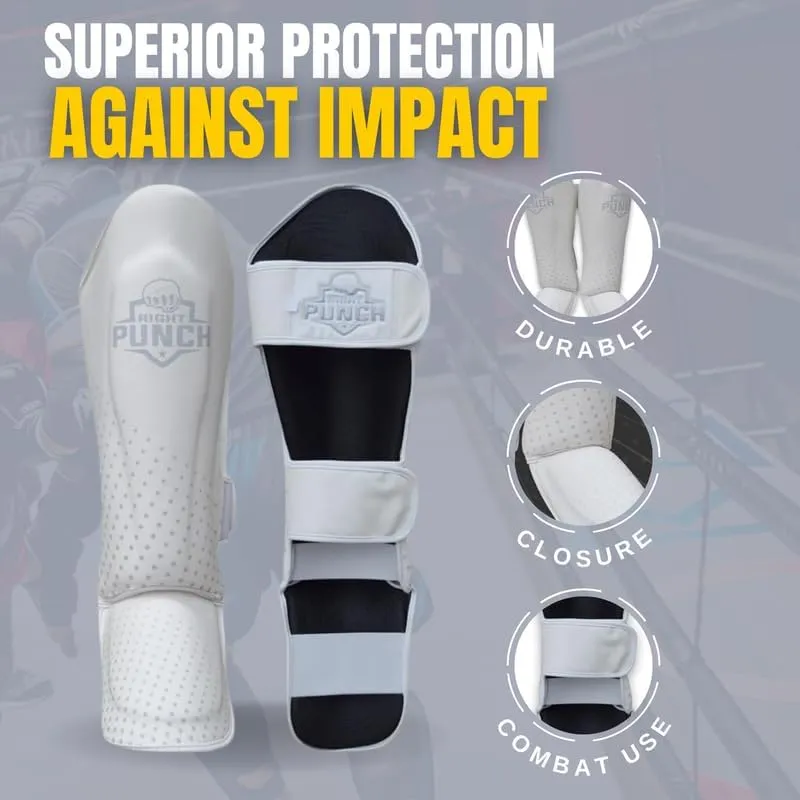 Shin Guards Kickboxing Leg Pads with Instep Protection, Muay Thai MMA Martial Arts Kicking Sparring Training Gear