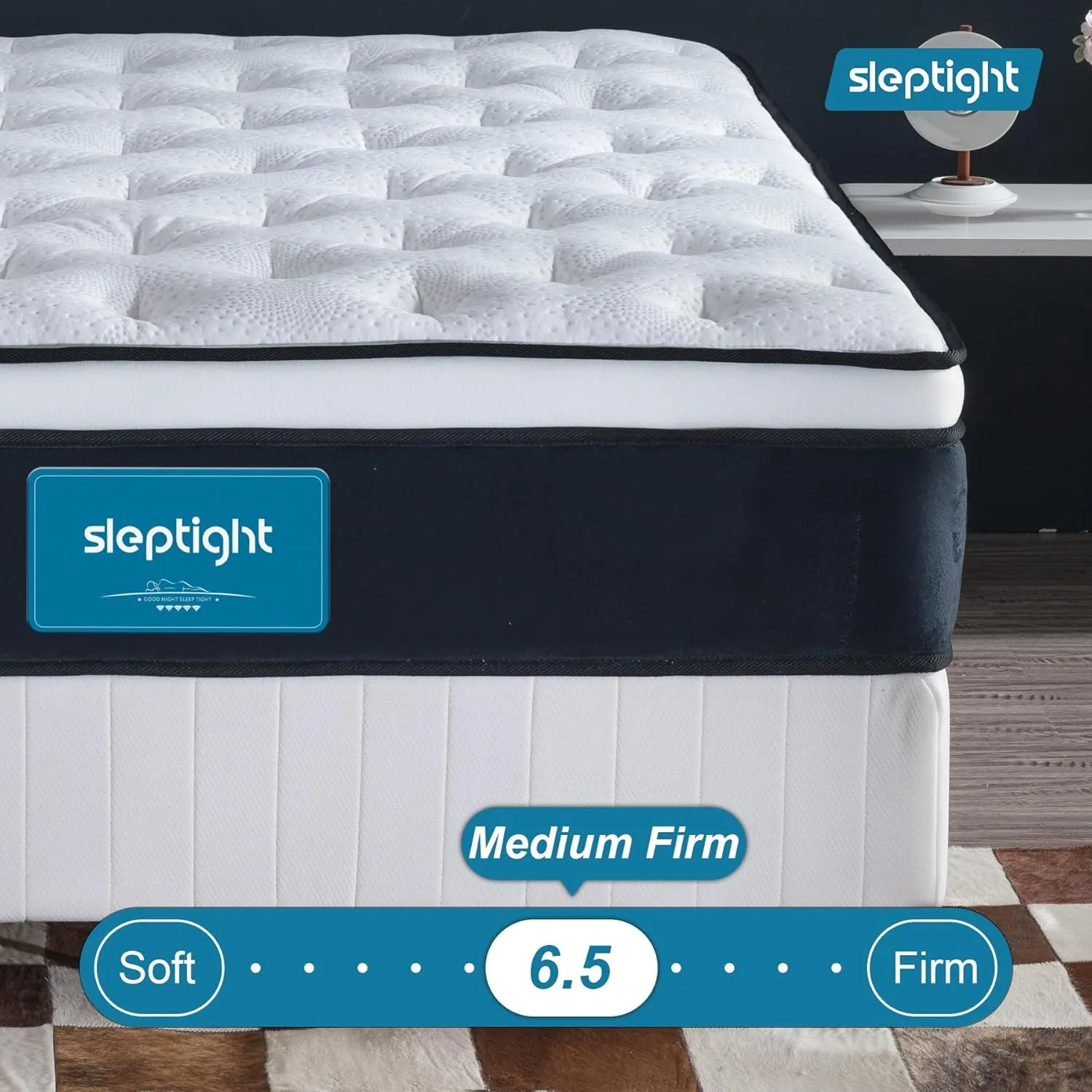 Short Queen Mattress, 12 Inches Pillow Top Hybrid RV Mattress in a Bag, Pocket Spring for Medium Firm Pressure Relief Camper