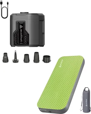 Single Foam Sleeping Pad Bundle with Cordless Rechargeable Air Pump