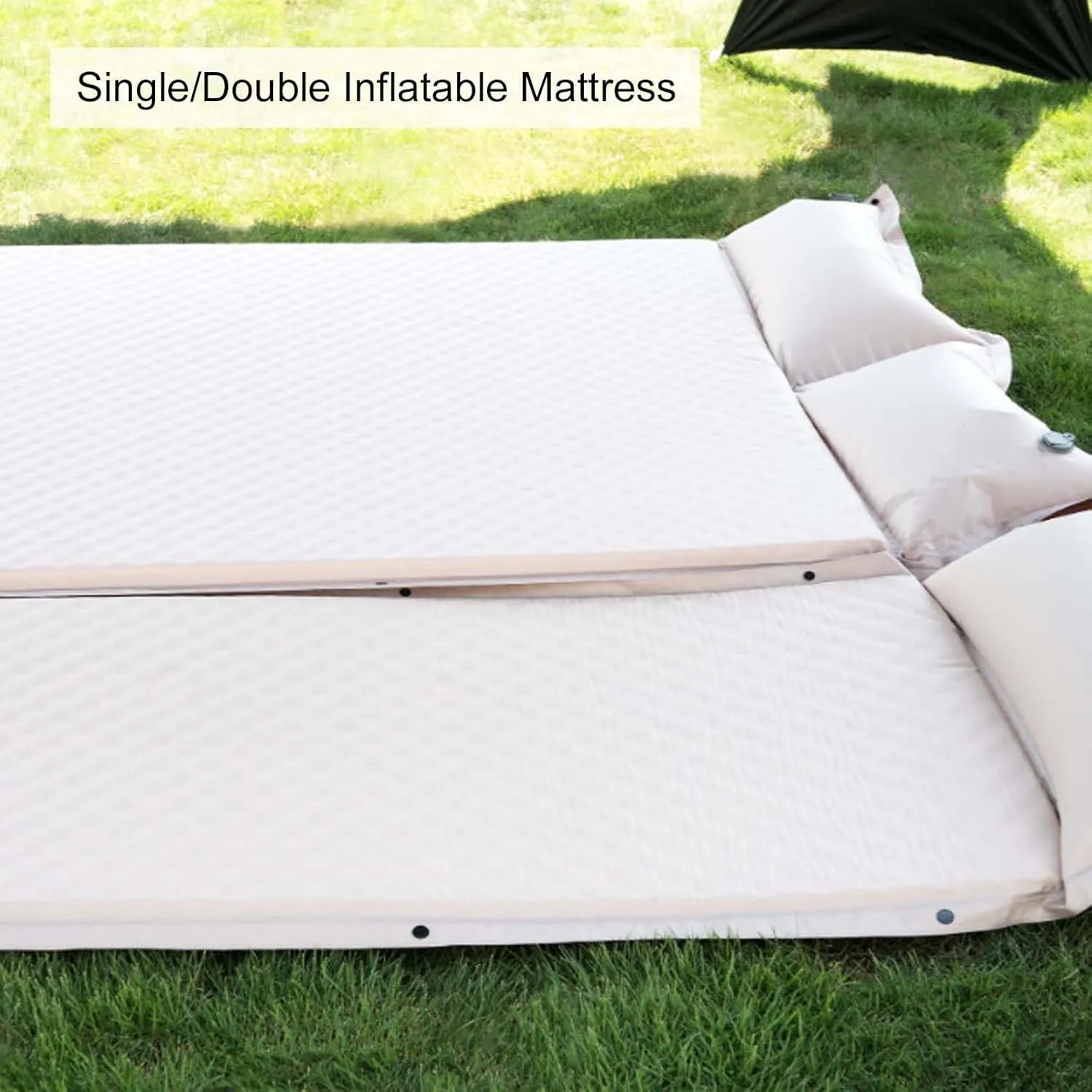 Single/Double Inflatable Sleeping Pad,Ultralight Portable Automatic Inflatable Mattress,Camping Mattress with Pillow,Quick Inflation Sleeping Bed for Backpacking,Hiking,Traveling (Single Person,3cm)