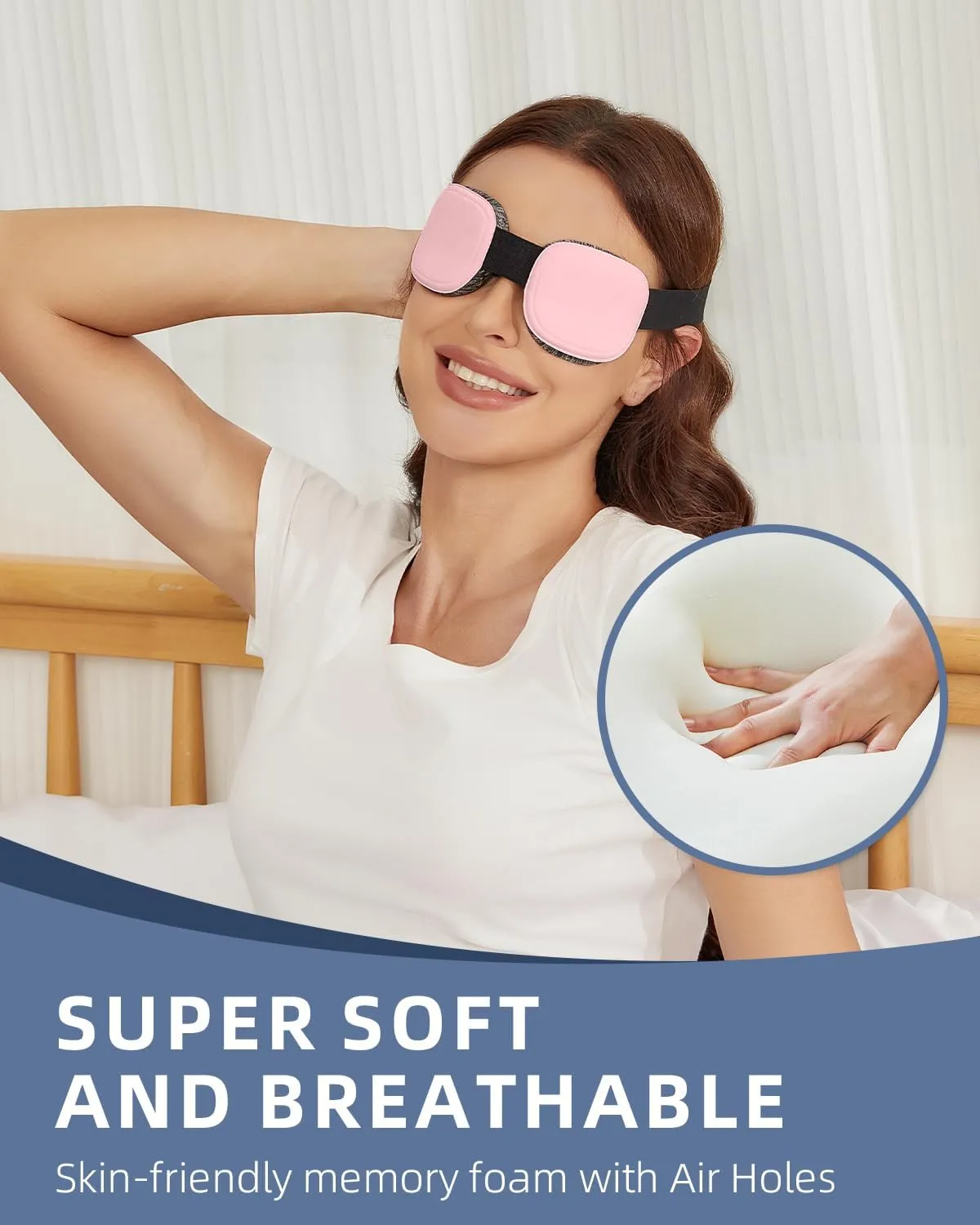 Sleep Eye Mask for Men Women, 3D Zero Intraocular Pressure Design,100% Light Blocking Sleeping,Suitable for use with cpap,Exquisite Travel Storage Box（Pink）