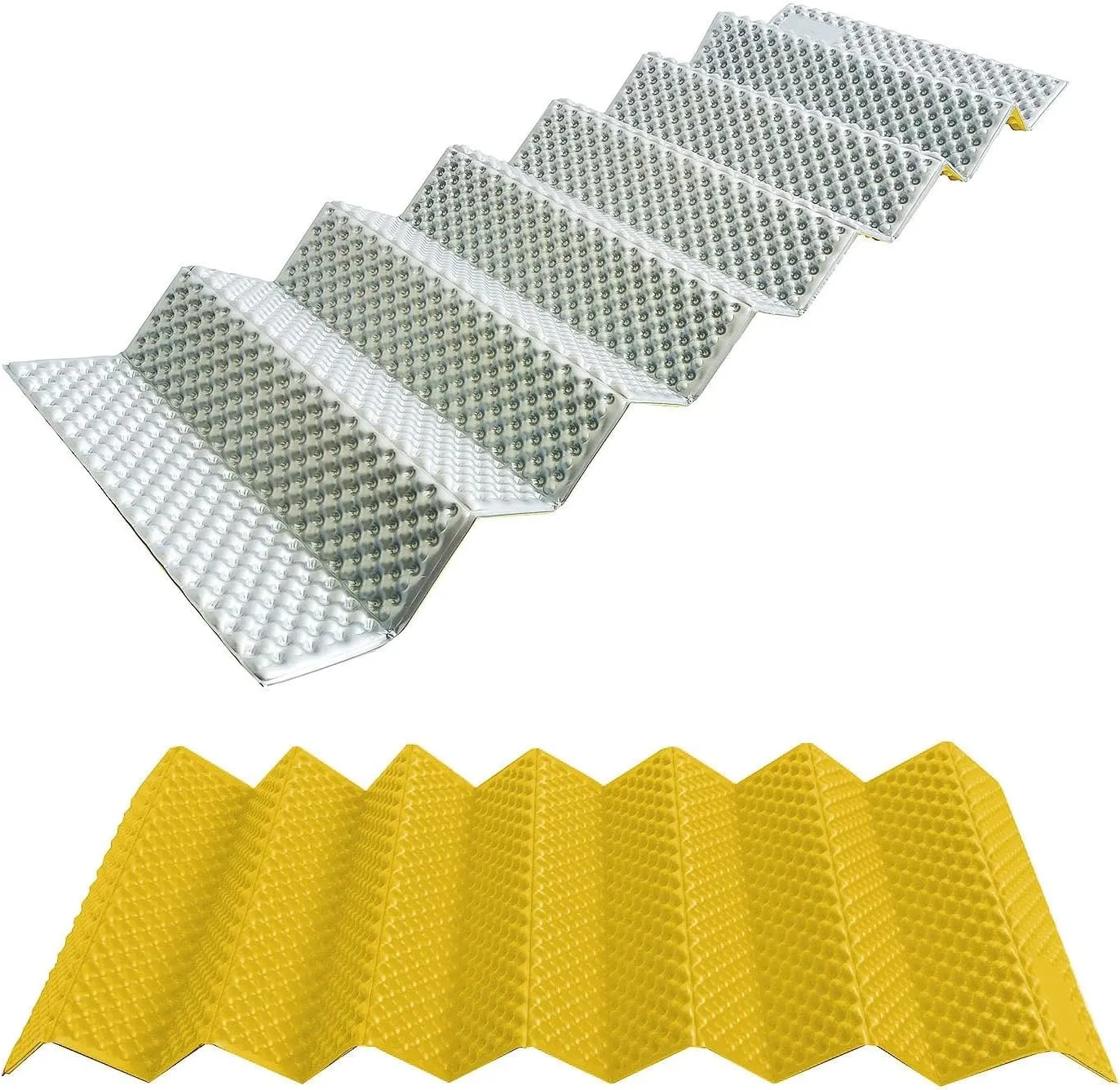 Sleeping Mat Outdoor Aluminum Film Ultralight Soft Moisture-Proof Mat Sleeping Pad Foldable Sleeping Bed for Camping Tent Mat (Yellow)