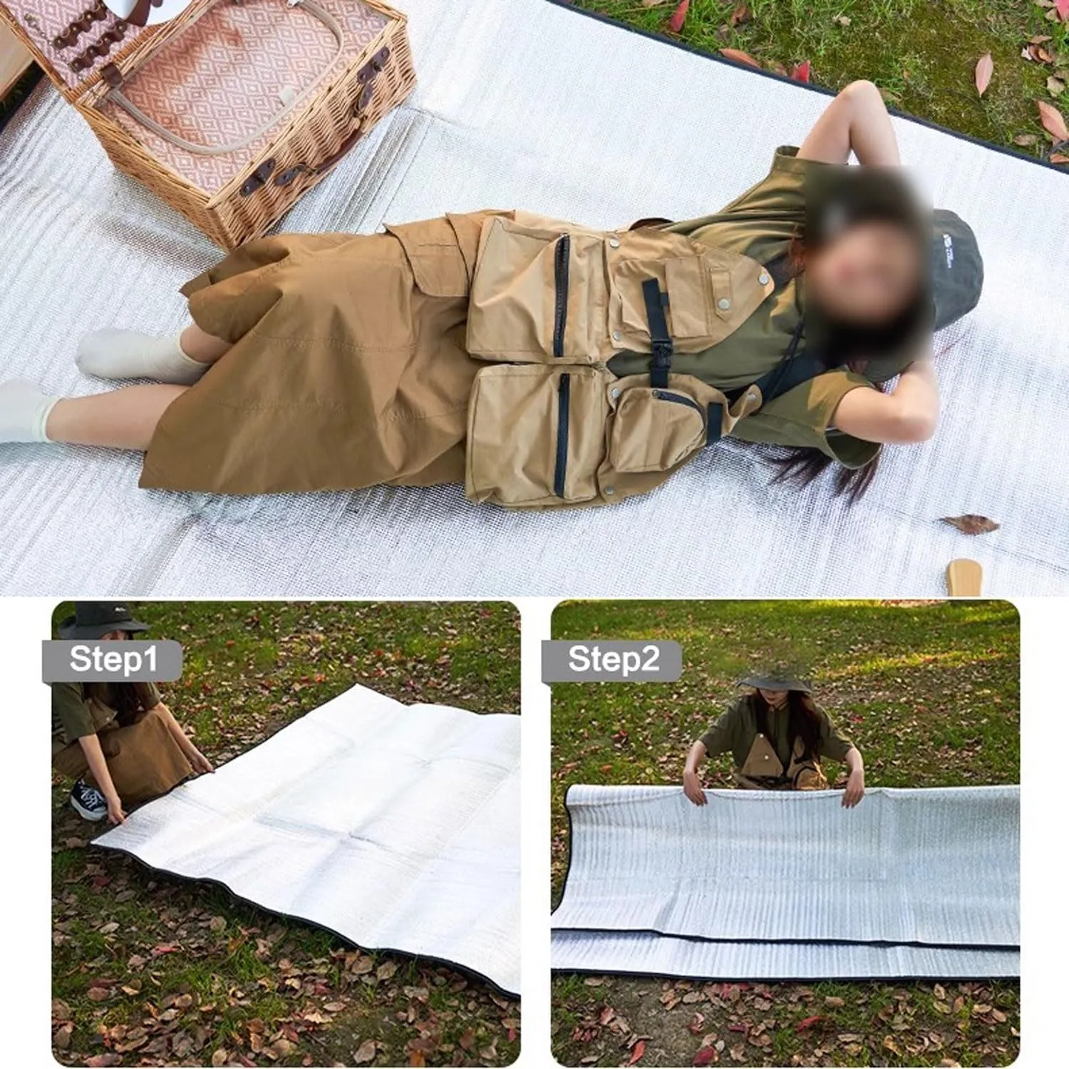 Sleeping Mats Double Sided Aluminum Foil Camping Mat Picnic Mat Insulating Thermal Mat Foil Foam Pad for Reflecting Heat Foil Camping Mat, with Storage Bag