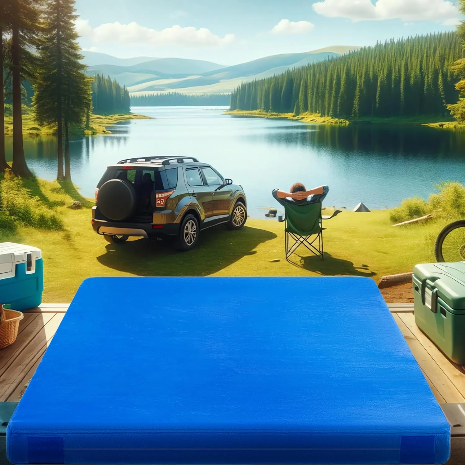 Sleeping Pad for Adults, Comfortable Thick Floor Sleeping Mats for Car Truck Tent with Removable Travel Bag