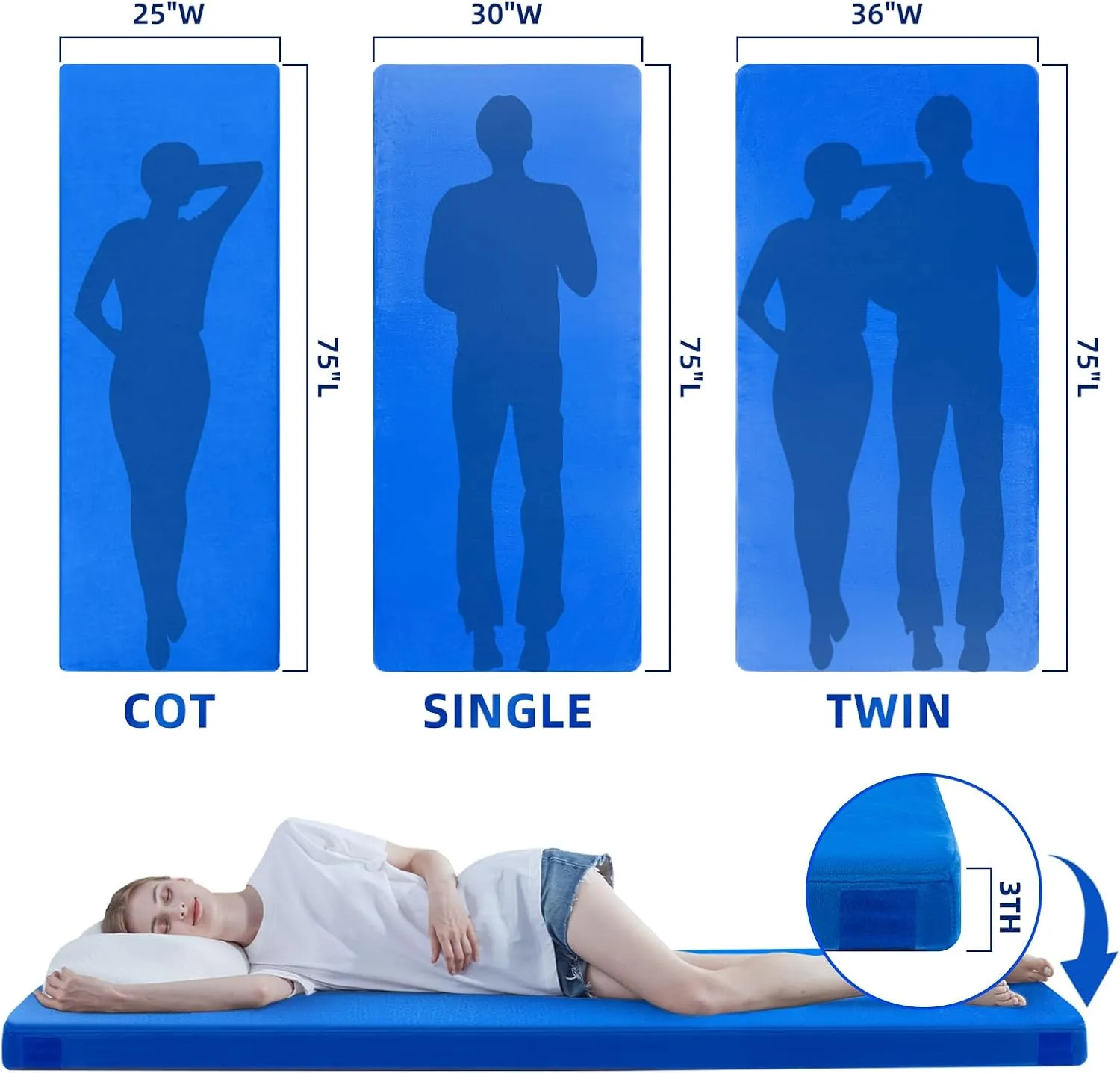 Sleeping Pad for Adults, Comfortable Thick Floor Sleeping Mats for Car Truck Tent with Removable Travel Bag