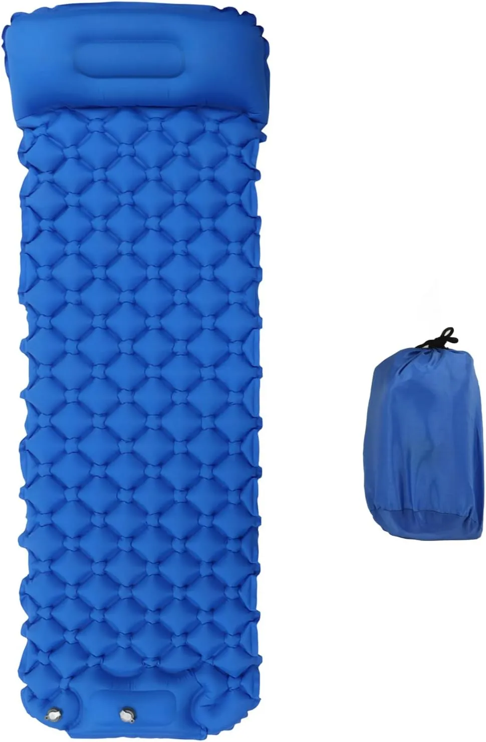 Sleeping Pad for Camping, Camping Sleeping Pad, Ultralight Inflatable Sleeping Mat with Built in Foot Pump & Pillow, Upgraded Compact Camping Air Mattress for Camping, Backpacking (Dark Blue)