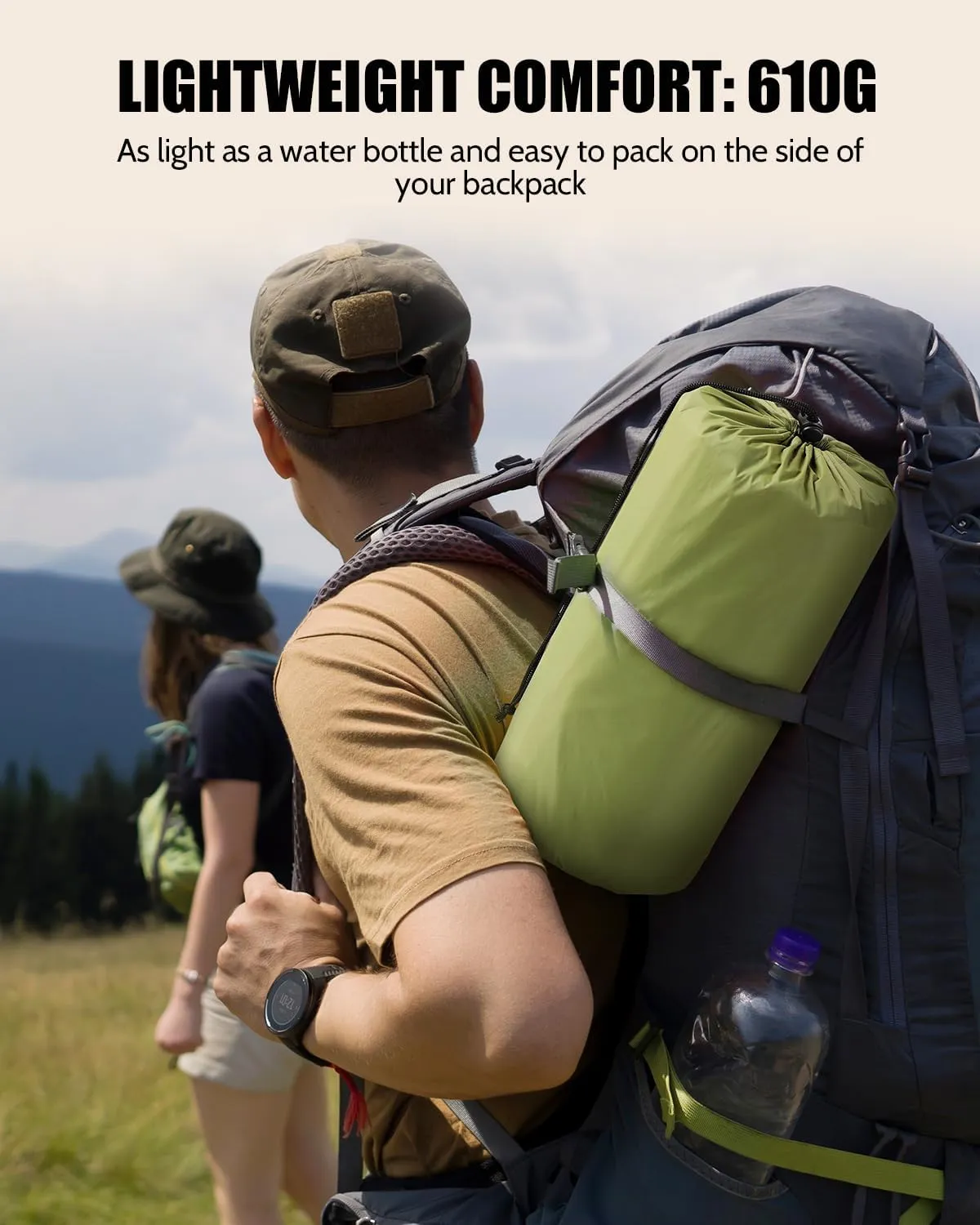 Sleeping Pad for Camping, Inflatable Camping Pad Built-in Foot Pump and Pillow, 75"×26" Single Size, Lightweight & Compact Camping Air Mattresses for Backpacking, Hiking, Traveling, Tent