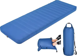 Sleeping Pad for Camping with 2-in-1 Air Pump Sack Carry Bag, 4inch Inflatable Camping Mattress for Backpacking Hiking Car Traveling, Waterproof Ultralight Camping Sleeping Mat, Blue